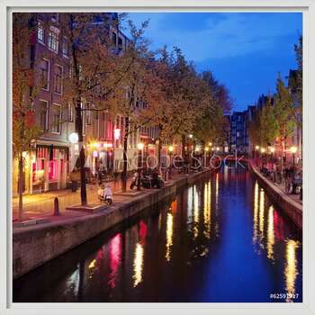 Framed Poster Red Light District in Amsterdam